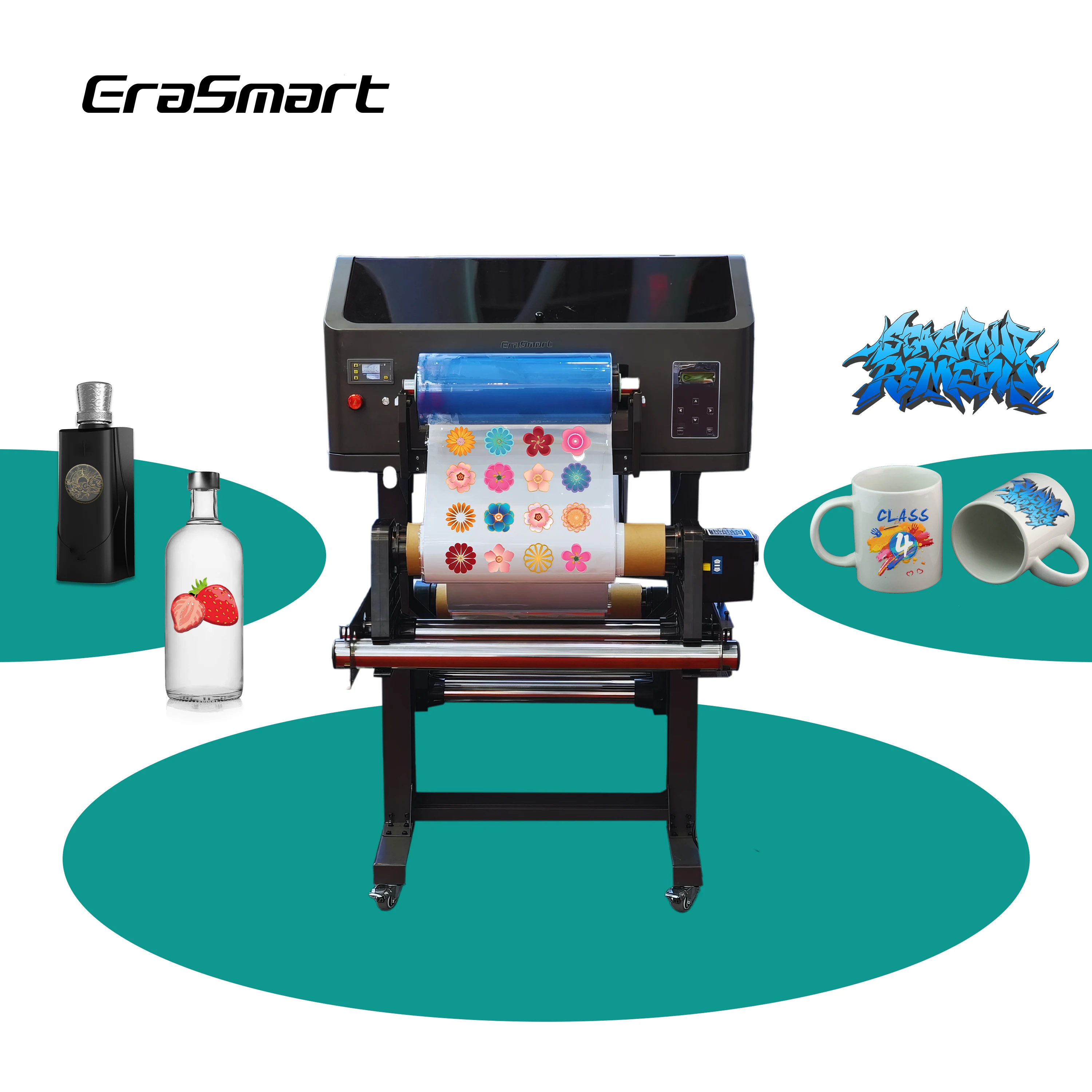 Erasmart High Speed XP600 Print Head Uv Dtf Film Printer A3 Inkjet Printer 30cm 35cm Digital Roll A3 Uv Dtf Printer