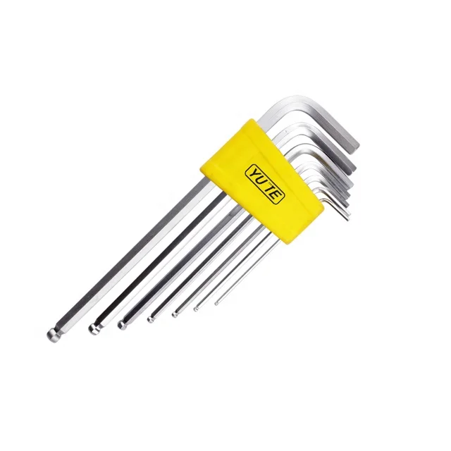 FLOURISH 10PCS 40Cr-v sand nickel Plated extra long Arm Torx Hex Key