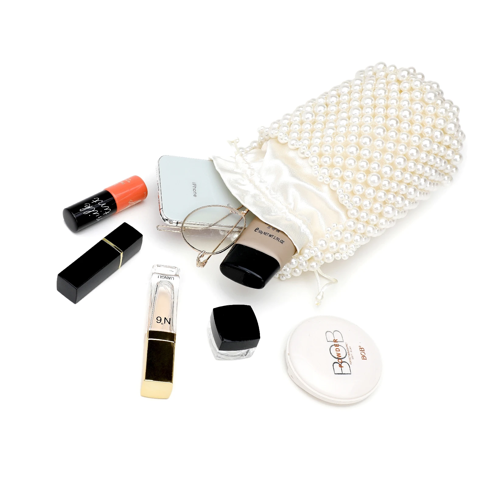 Сумка-мешок с жемчугом для вечеринки, сумка-клатч с жемчугом, ручка сумки с жемчугом