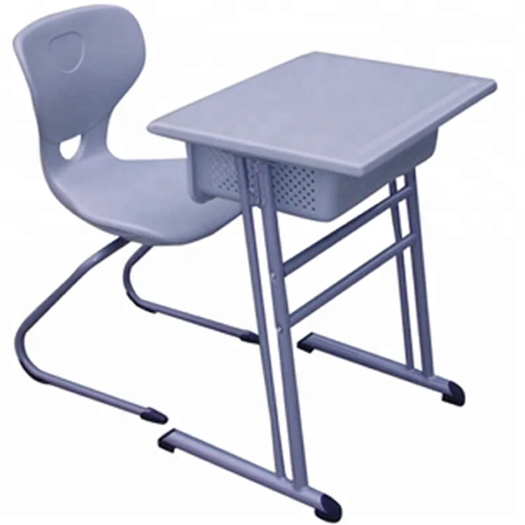 Single Seater Elementary School Desk with Chairs Stable School Furniture Classroom Student 2-Piece Set Writing Desk