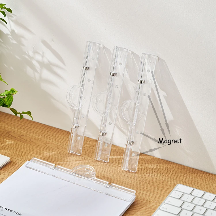 New design transparent big size magnet file binder for promotional office gifts file holder logo custom