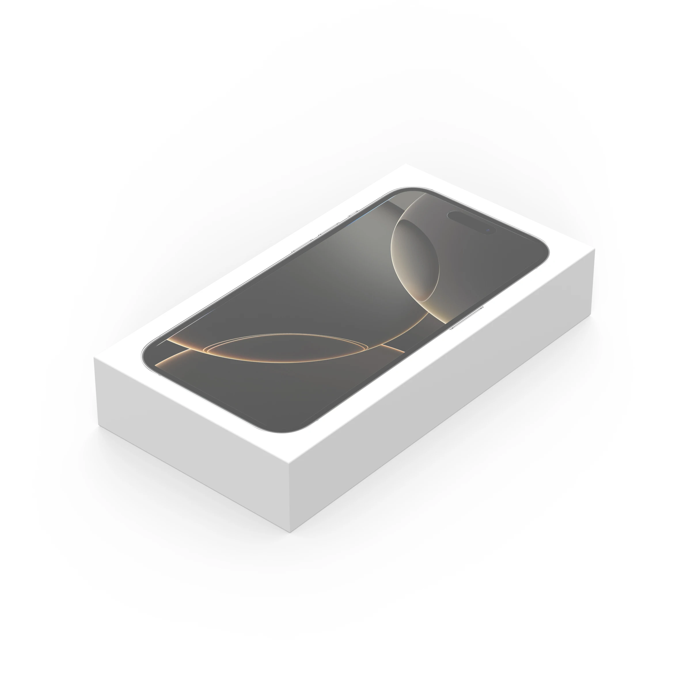 Elegant Art Paper Kraft Packaging for 16 Pro Max Mobile Phone Empty Box with Embossed Bottom Lid AndFolders for Watch Use