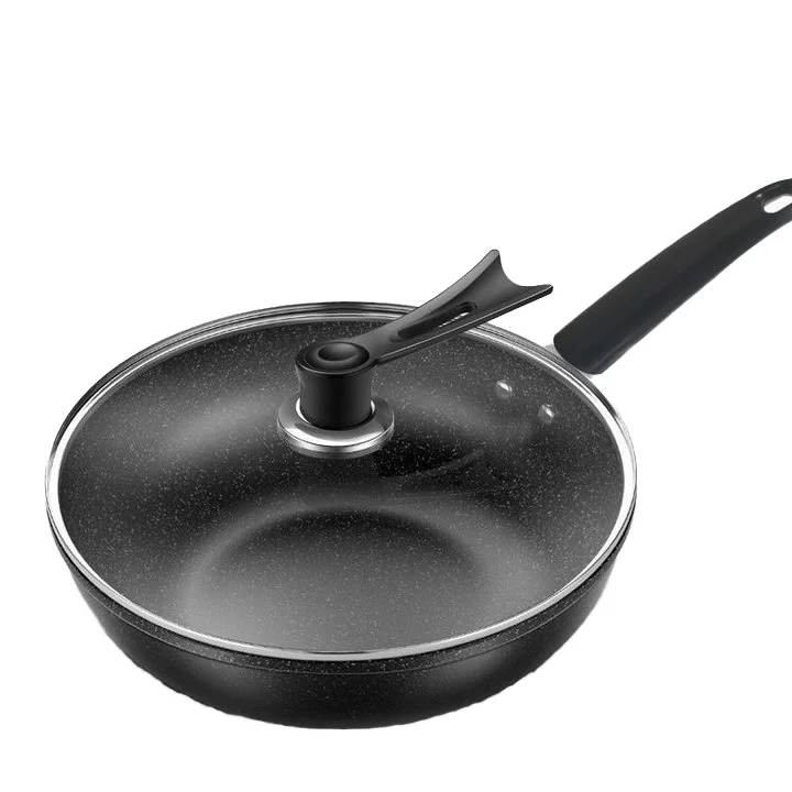 China Professional Manufacture Non-Stick Cookware 28/30/32/34cm Wok Frying Pan and Soup Pot Chinese Style