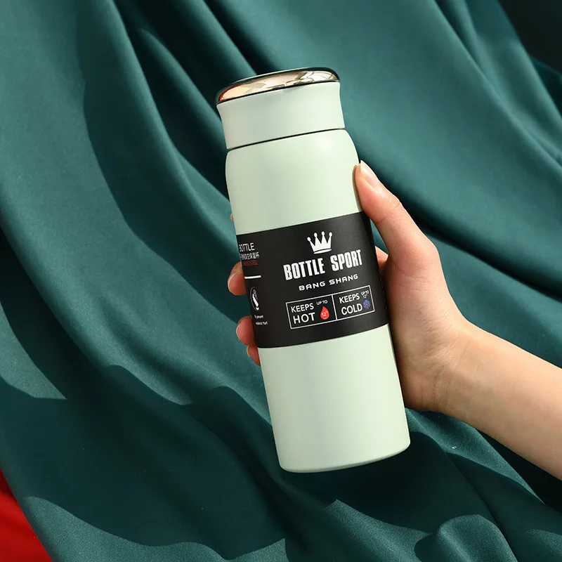 laser engraved stainless steel water bottle with handle 500ml double wall vacuum flask with LED temperature display