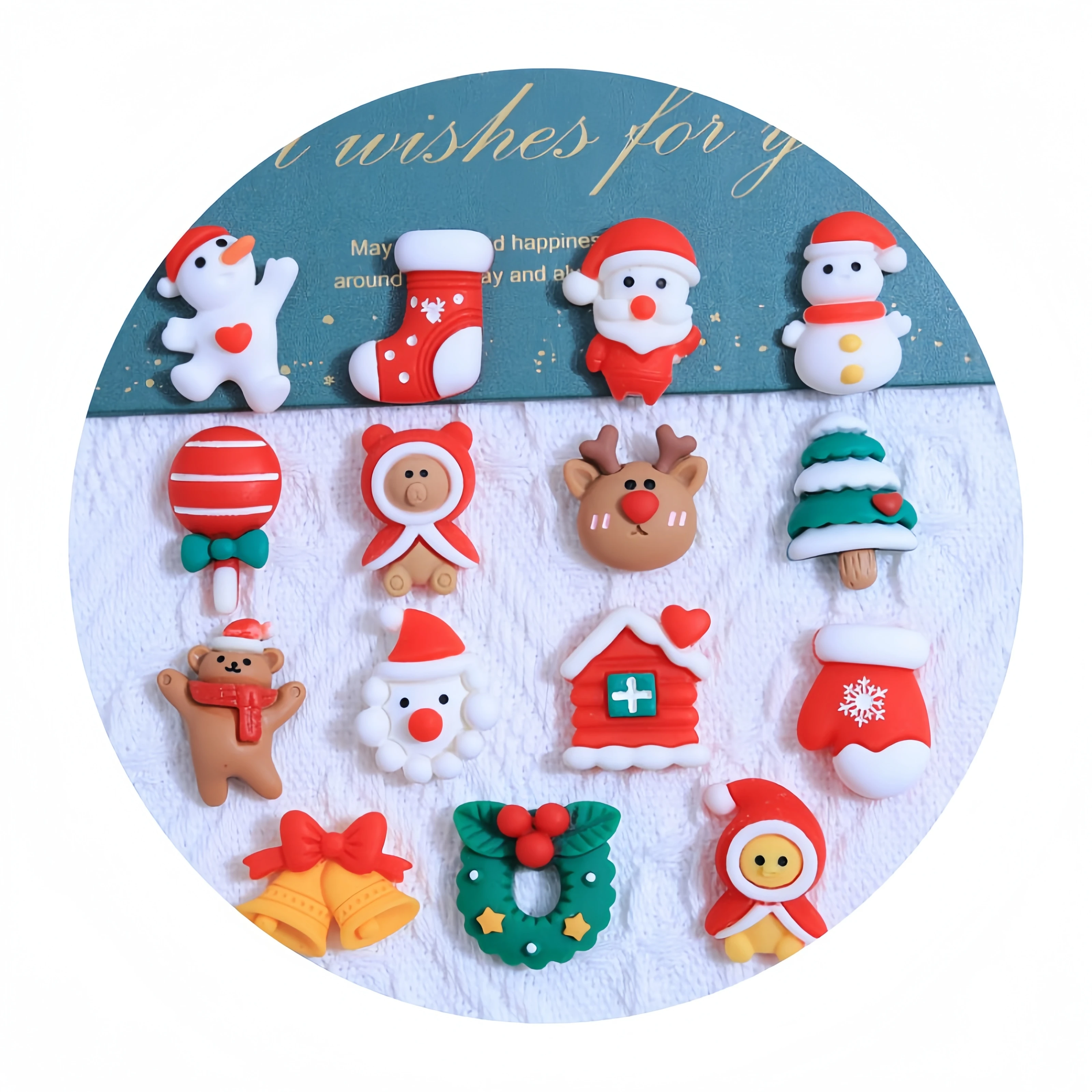 Hot selling Christmas decoration flat back elk resin crafts DIY handcrafted charm cartoon gingerbread man Christmas tree
