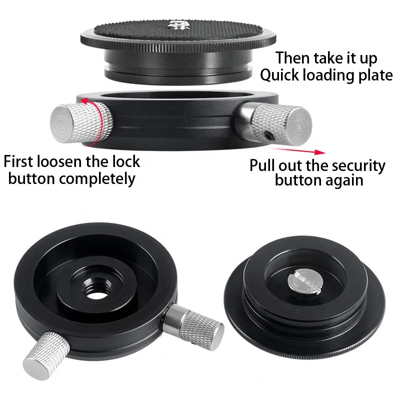 
BEXIN Universal dslr camera tripod accessories portable Panoramic Swivel 360 Degree Horizontal rotation photography head Mount 