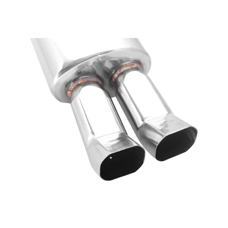 Выхлопная труба Глушитель выхлопная труба Выходная насадка конец универсальная нержавеющая сталь двойная Выходная задняя труба