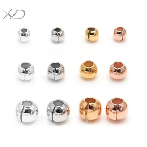 XD p815 3/4/5mm sterling silver crimp bead 925 sterling silver open beads 925 sterling silver coated beads