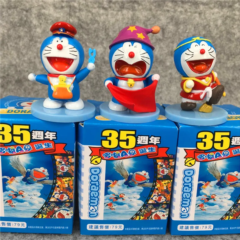 Japan Anime 35th Anniversary Edition Doraemon Figure Blind Box Car Desktop Decoration