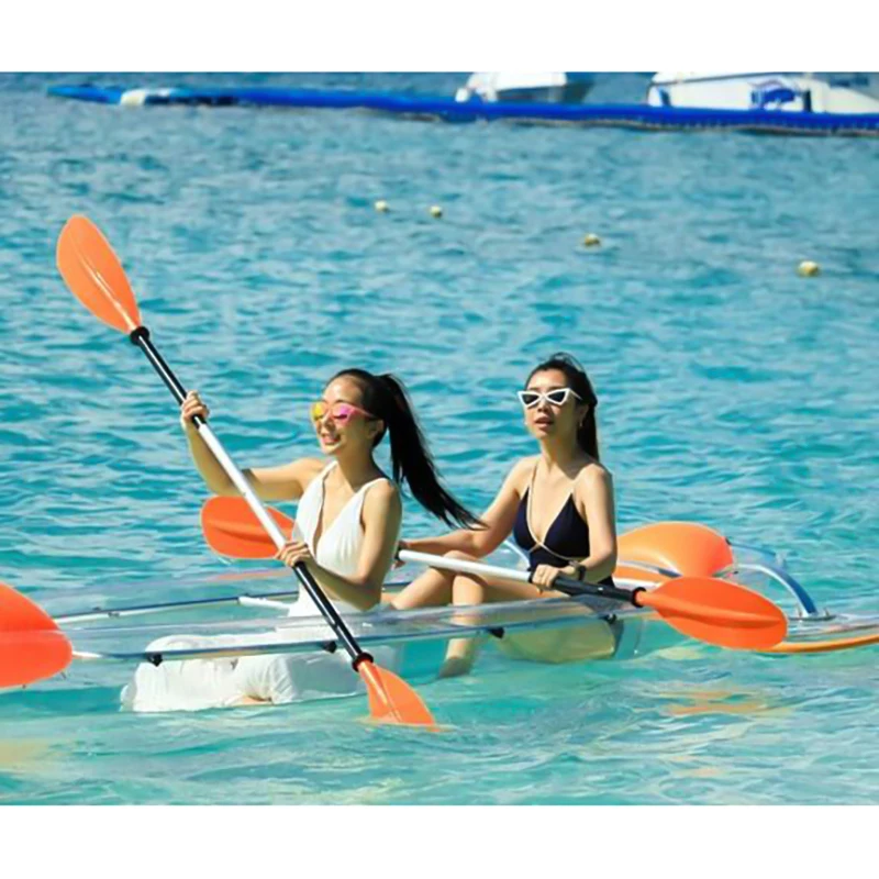 LINYIQUEEN professional canoe kayak transparent transparent glass boat big transparent boat for fishing touring