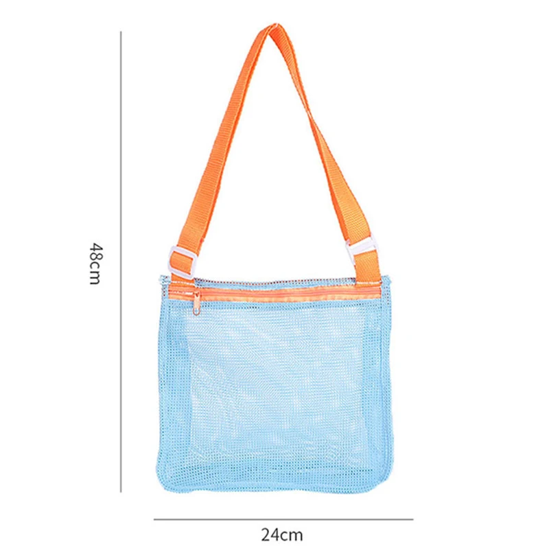 Large Capacity Nylon Wire Mesh Haversack Rainbow Color Toy Storage Outdoor Light Beach Storage Net Bag