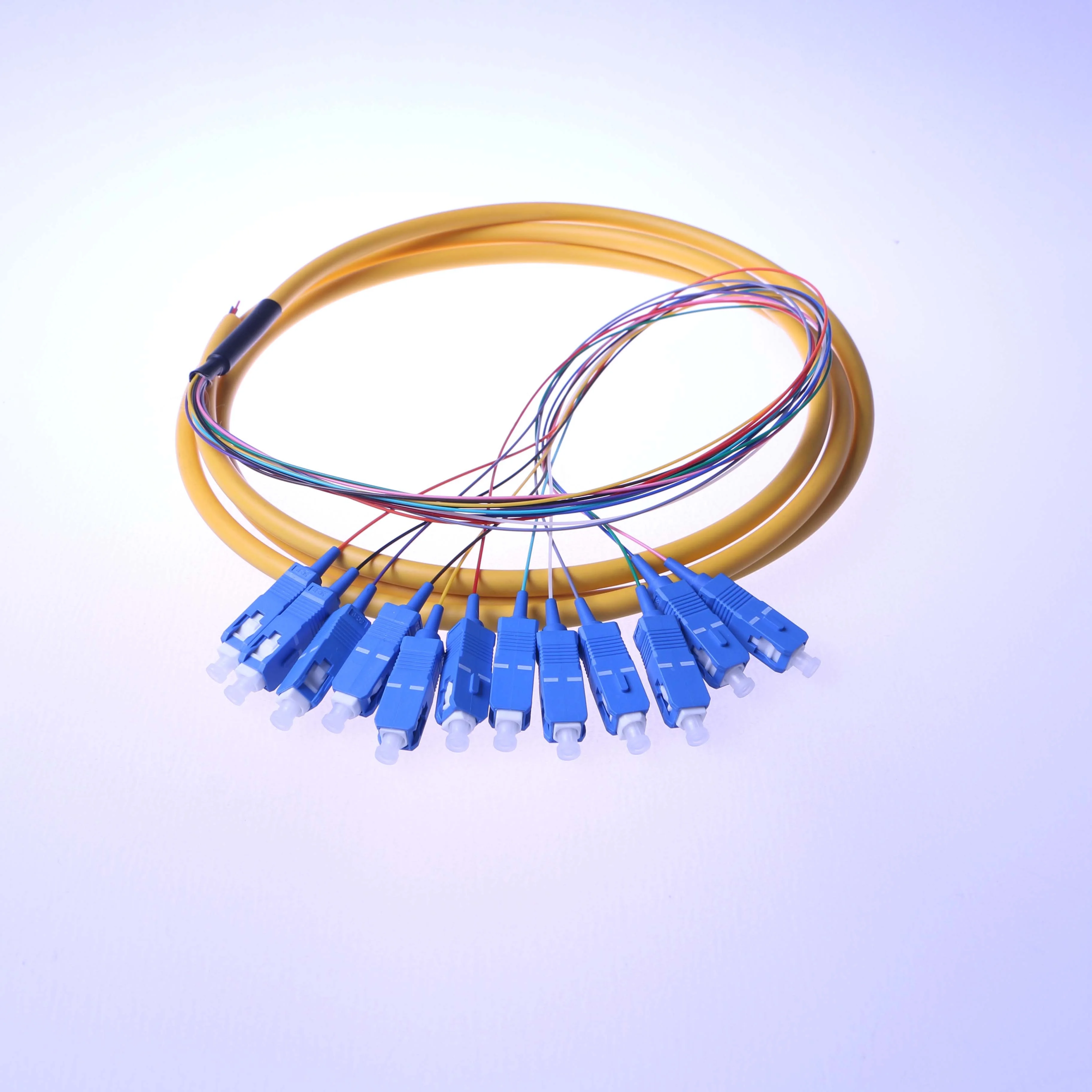 12 Cores pigtail optical fiber jumper  SC/APC Connectors Pigtail 1.5m  1m  0.9mm cable lszh 12colour