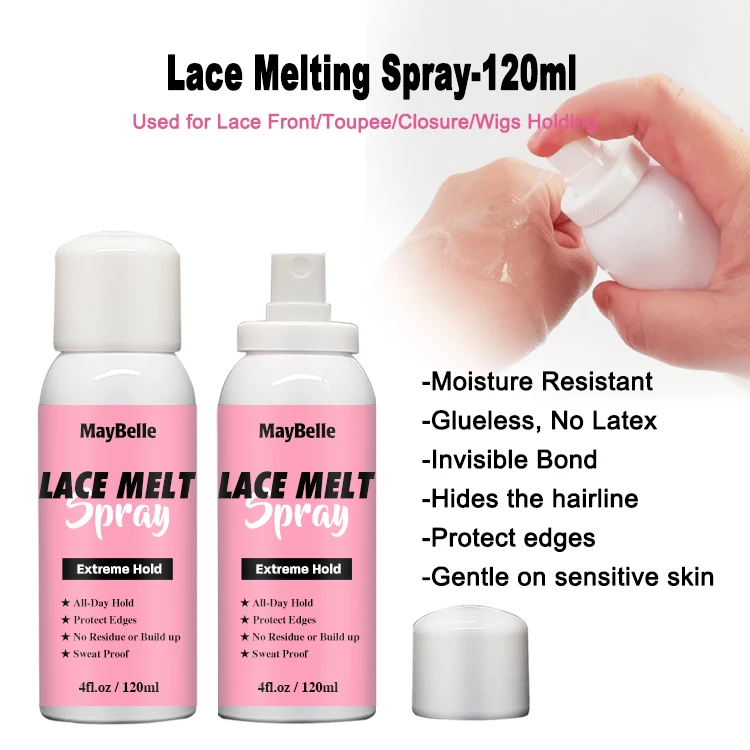 Private Label Fast Dry Lace Bond Long Lasting Protect Edges Natural Look Lace Melting and Holding Spray For Lace Front Wig