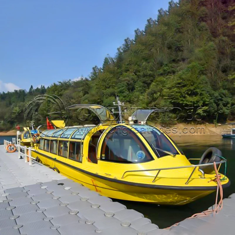 Customized FRP Ferry Boat 50 Persons  Water Taxi Bus Boat Sightseeing Water Bus For Sale