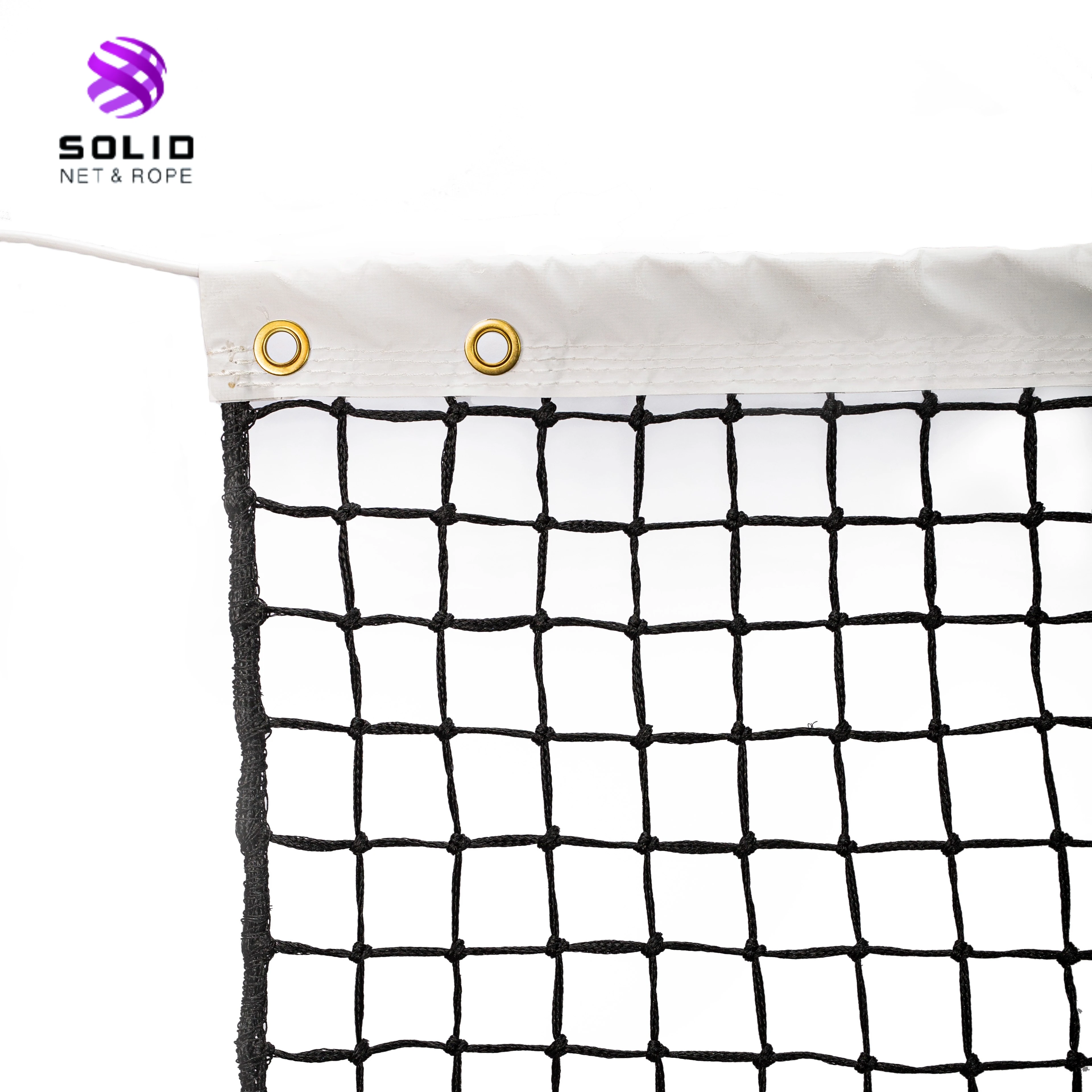 Wholesale 12.8m heavy duty tennis net PE woven craft top 6 rows of double layer PVC mesh band for gymnasiums tournaments