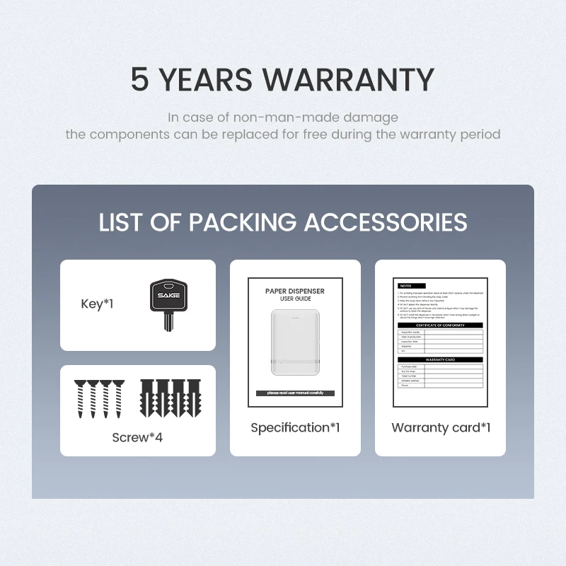 Saige Wall Mounted Jumbo Paper Holder Toilet N Folded Hand Paper Tower Dispenser