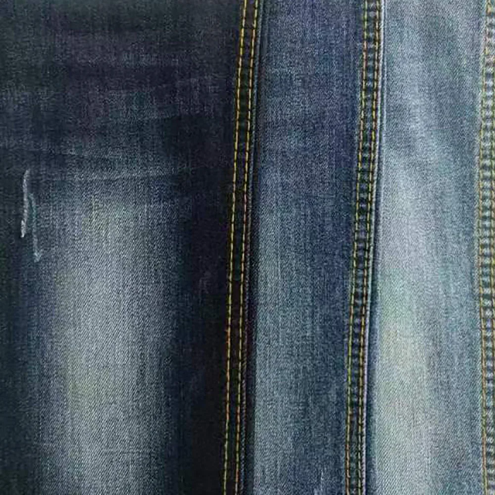 1/6 China Black Blue Indigo Stock Woven Stretch Spandex Polyester Cotton Denim Fabric Jeans
