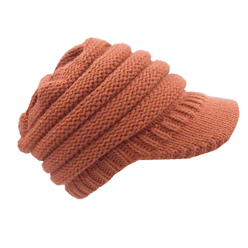 Wholesale Ladies Winter Warm Knit Visor Hat For Women Warm