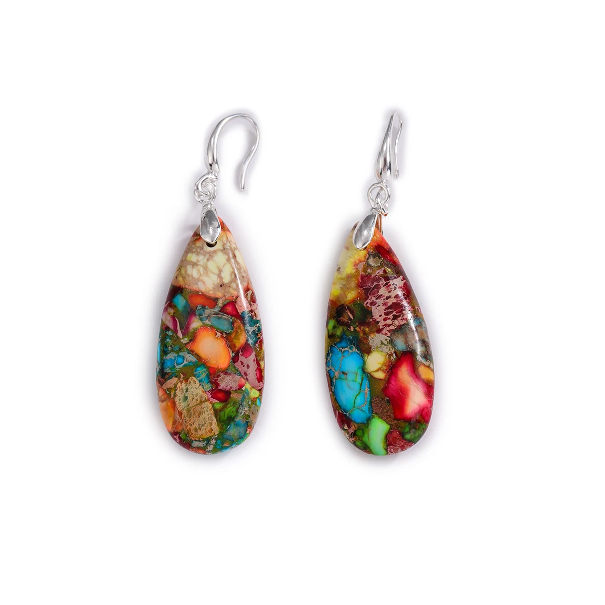 New Bohemian Emperor Stone Drop Pendant Earrings for Women Trendy Natural Stone Jewelry Copper Material for Gift