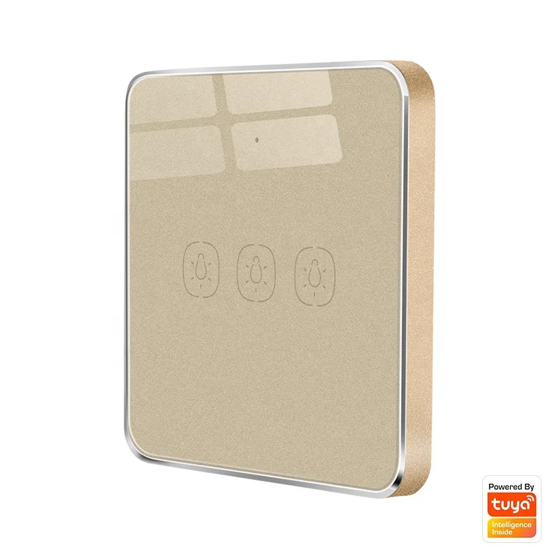 tuya  zigbee touch 3 gang switch Free to install single click One key to control smart devices scene control switch