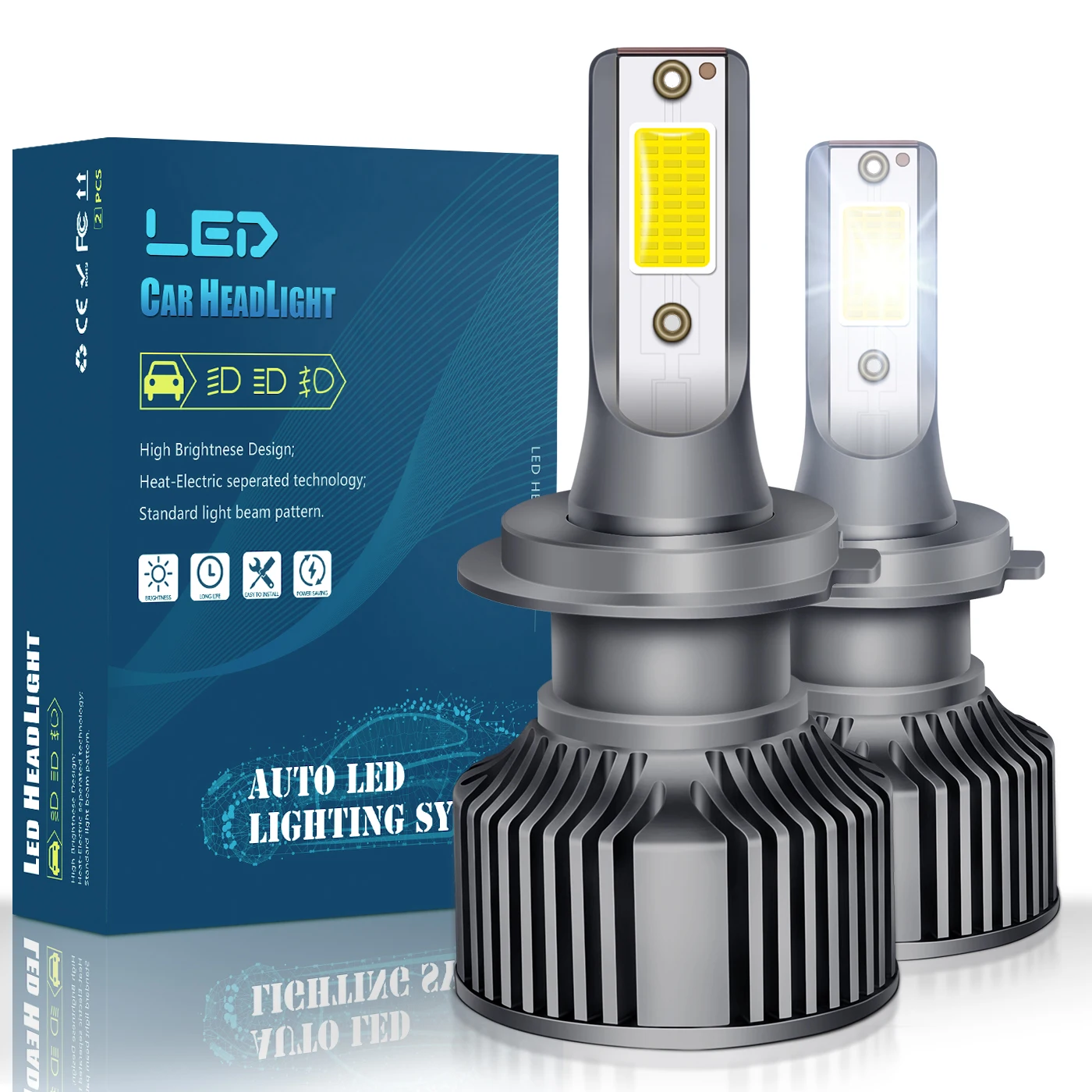 Hot Sell Car 45w COB 8000lm H7 H4 Car LED Headlight Lamp H11 H13 With canbus Headlight Bulb