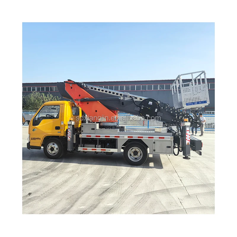 JMC 35 meter hydraulic aerial cage 5 knots telescopic boom 36m Telescopic Ladder Hydraulic Aerial Cage Aerial Platform Truck