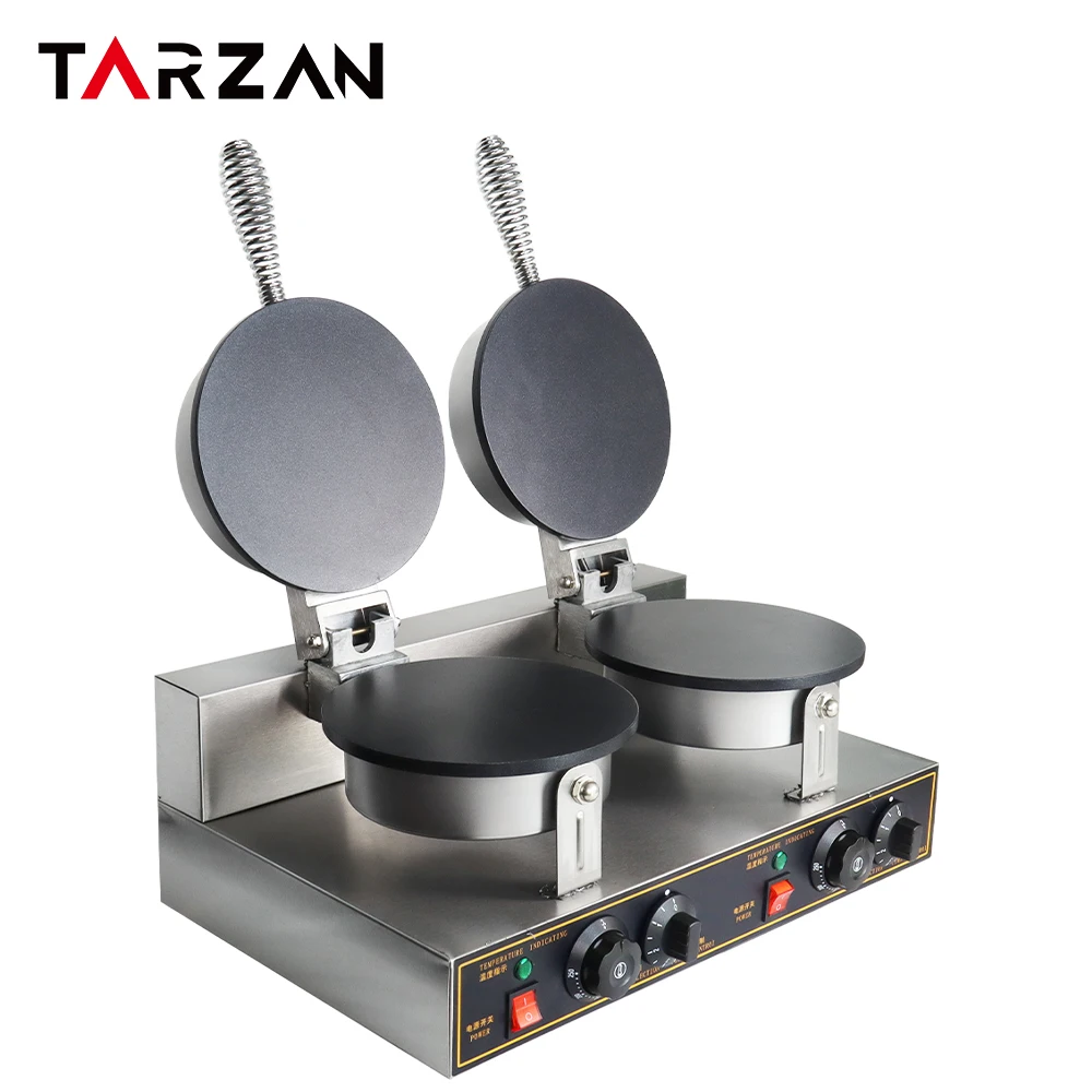 Double Headed Wafer Egg Roll Biscuit Making Machine Electric Ice Cream Cone Baking Equipment