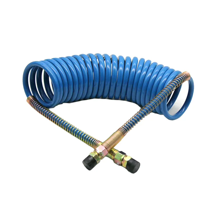 12x9 15m pneumatic spring pa air hose pneumatic tube air brake hose high pressure pe flexible spiral trailer air brake coil hose