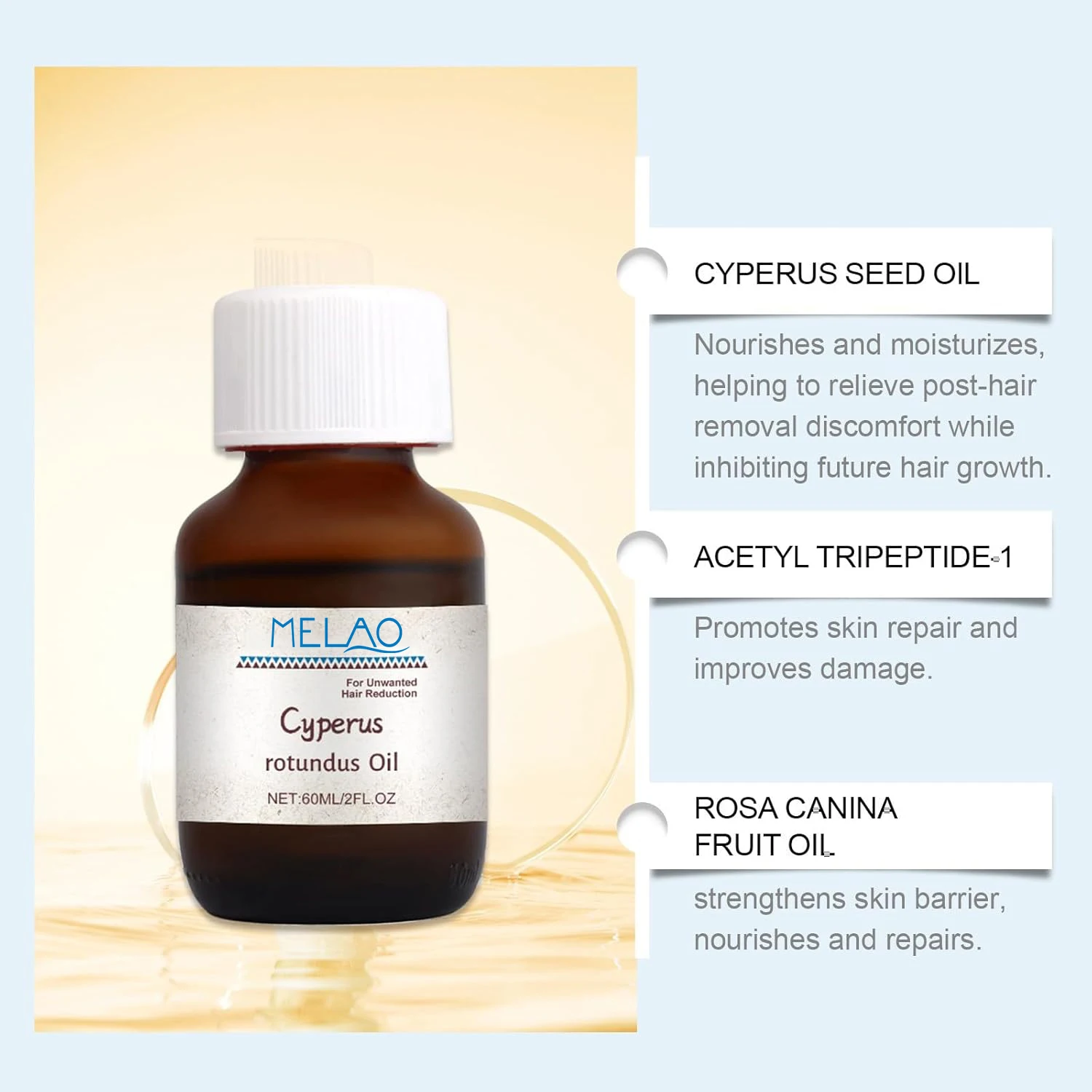 Private Label Hair Products Hair Removal Cyperus Oil Natural That Reduces Body Hair Growth And Nourishes The Skin Rotundus Oil