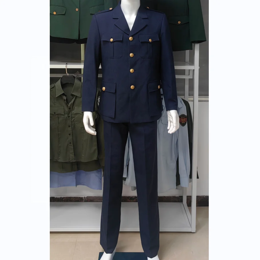 Customized design Zambian navy blue air force formal jacket pant suit men security officer uniform