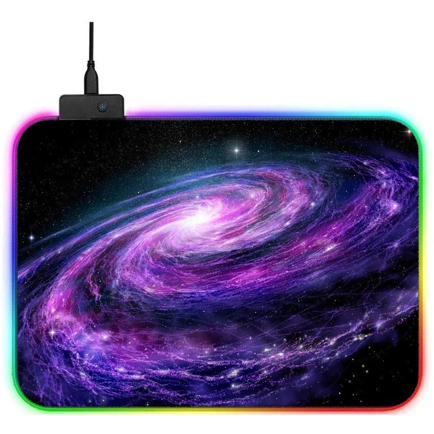 Custom design luminous Rubber base game mat Flat mouse pad RGB Mouse Pad Gaming RGB mousepad