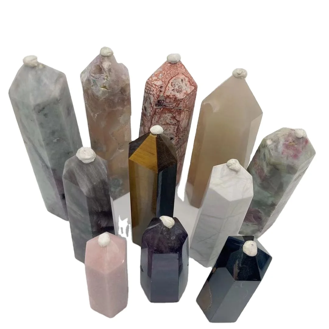 Оптовая продажа, натуральная белая Бирюзовая кристаллическая палочка, волшебная палочка, Кварцевая кристаллическая башня для лечения