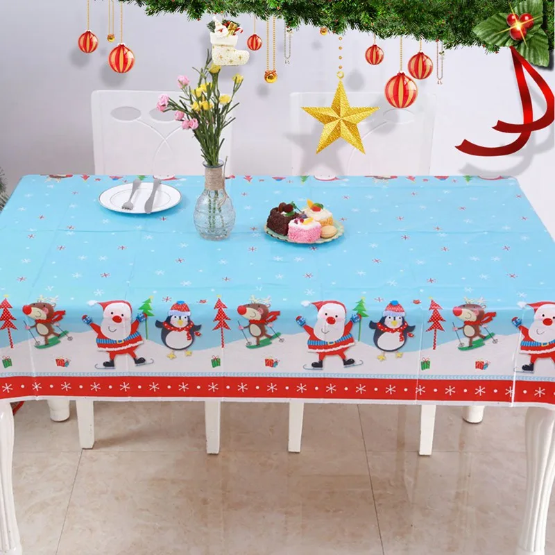 2020 New Arrival Merry Christmas Plastic Table Cover Party Disposable Tablecloth Party Supplies Table Cloth