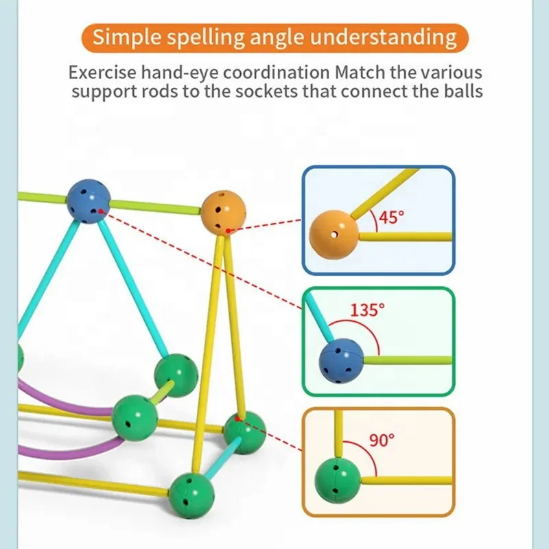 Teachers DIY Learning Geometric Shapes Building Set Toy Assembling Play House DIY Children Building Toy for Kids