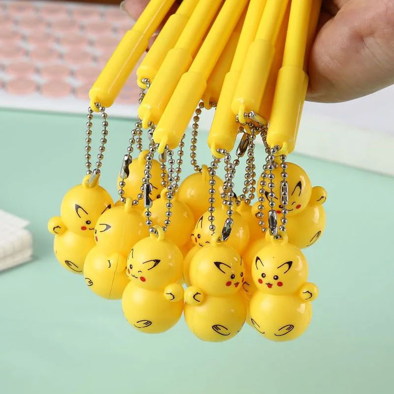Wholesale Cute Tumbler Pikachu Pendant Neutral Pen Creative Cartoon Blue Black Heat Vanish Erasable Pen