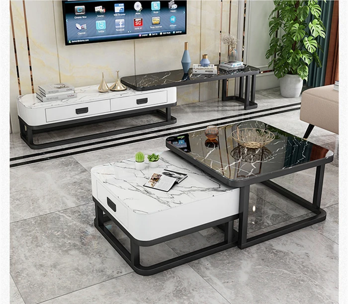 TV Cabinet Combination Set Luxury Modern Simple Coffee Table Living Room Furniture