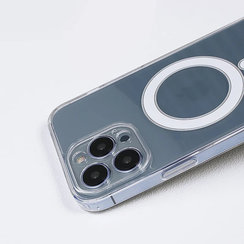 Transparent Wireless Charging Phone Case TPC PC Clear Magnetic Phone Case for iPhone 14 14 pro Mobile Phone Case Back Cover