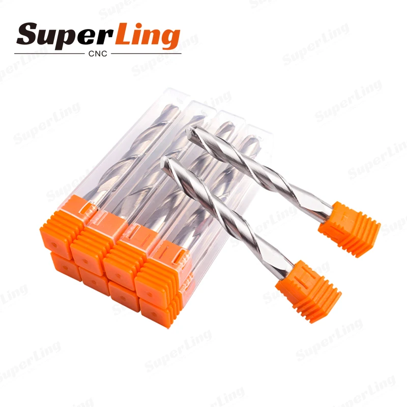 Super Ling Custom Solid Carbide CNC Wood Carving Bits 2 Flute Spiral 6mm CNC Router Bit 1/4 Ball Nose End Mill For Acrylic Wood