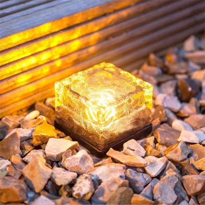 Outdoor garden lawn solar ice brick waterproof lawn pathway led underground brick light