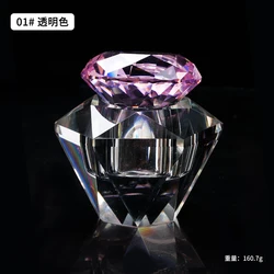 Diamond Crystal Glass Nail Cup Acrylic Powder Liquid Dappen Dish Pink Lid Glass Bowl Holder Pen Wash Manicure Tool Equipment