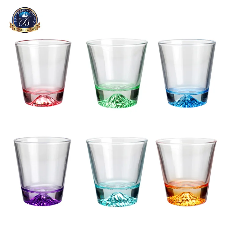 Japanese Style Mount Fuji Crystal Wine Glass Snow Mountain Glass Hollow Thick Bottom Whisky Cup shot glass