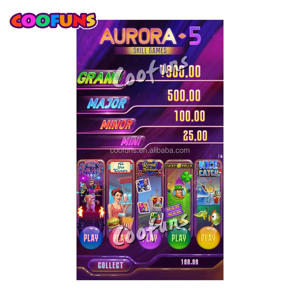 COOFUNS Multi Video Games Vertical Skill Game AURORA 1234 LINK