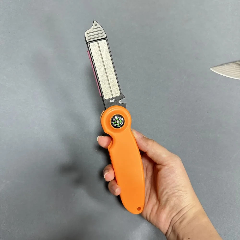 Diamond ceramic Knife Sharpener Portable Sharpeners fint whistle and compass 9-in-1 Multi Functional Outdoor Knife Sharpener