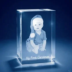 Wedding Souvenirs 3d Laser Engraving Glass Block Engraving Printing Glass 3d Photo Crystal