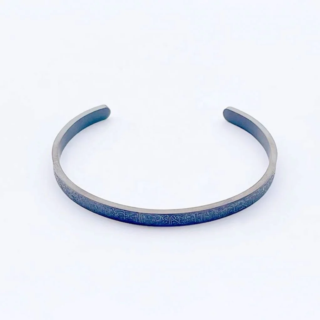 Hiphop Stylish Newest Trendy Popular Adjustable Opening Design Men Women Letter Pattern Bangles for Party