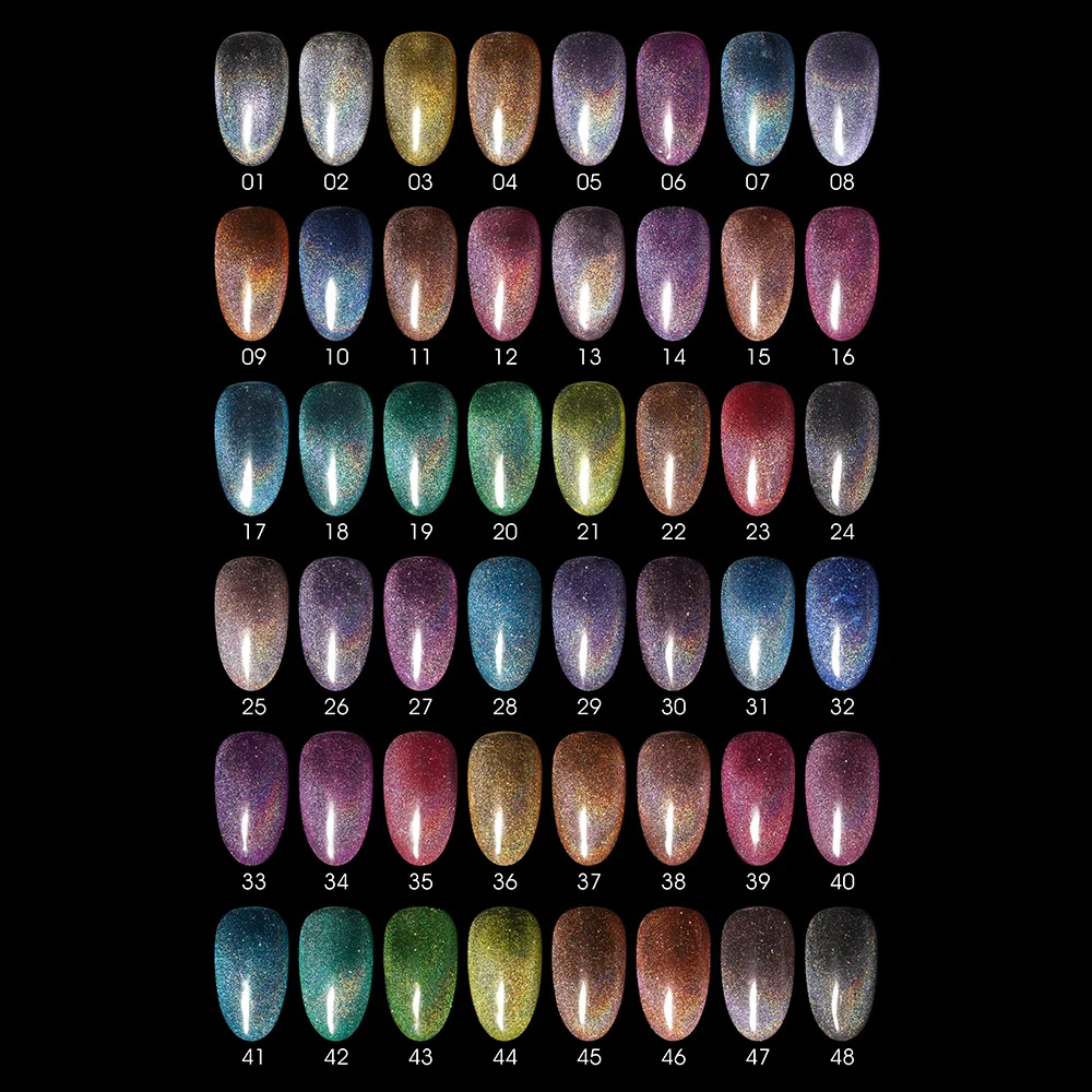 Missgel 48 mixed color glitter fantasy sprite cat eye gel oem long lasting private label hema free uv gel nail polish