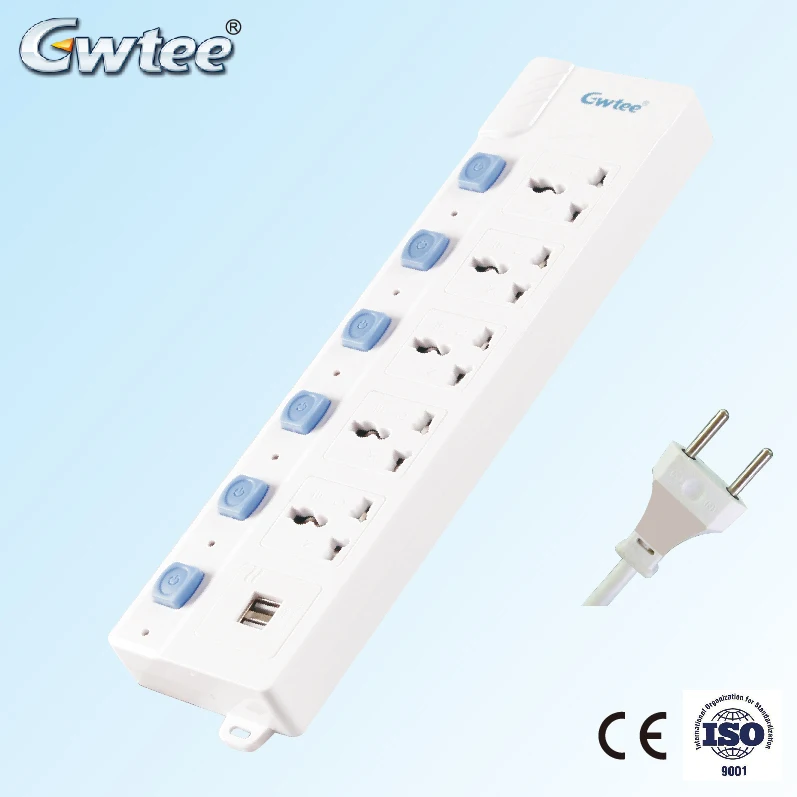 universal extension electrical switches plug and socket for round flat pin