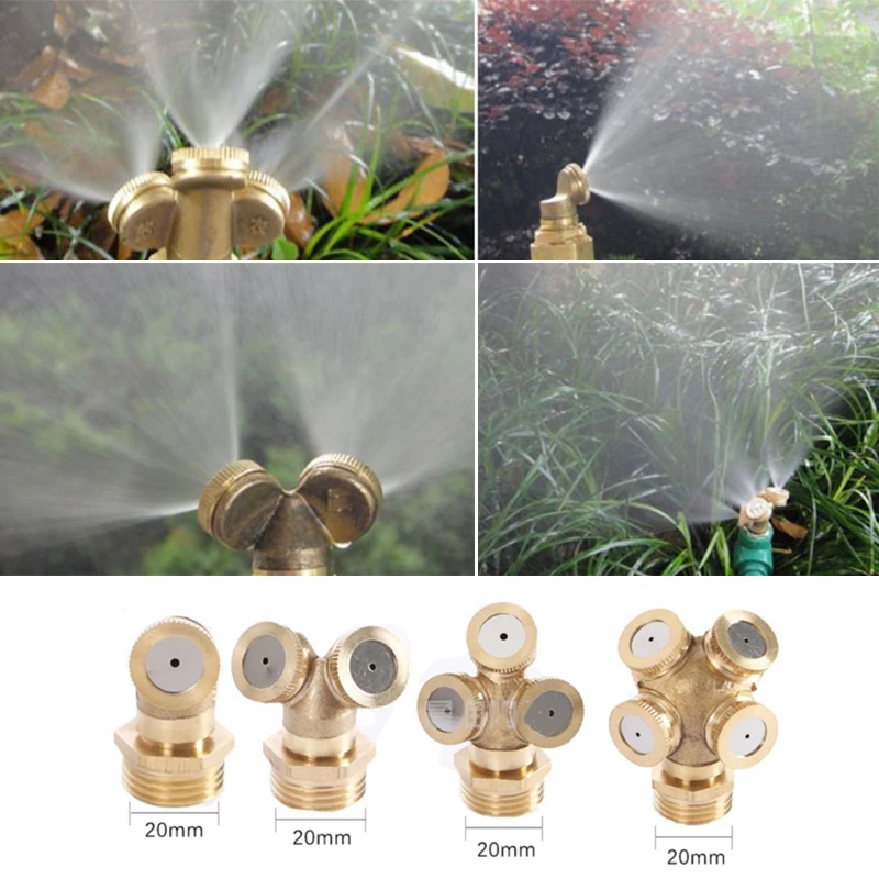 Water Outdoor Irrigation System Connector Sprayer Head Brass Atomizing Misting Nozzles for Garden Irrigation
