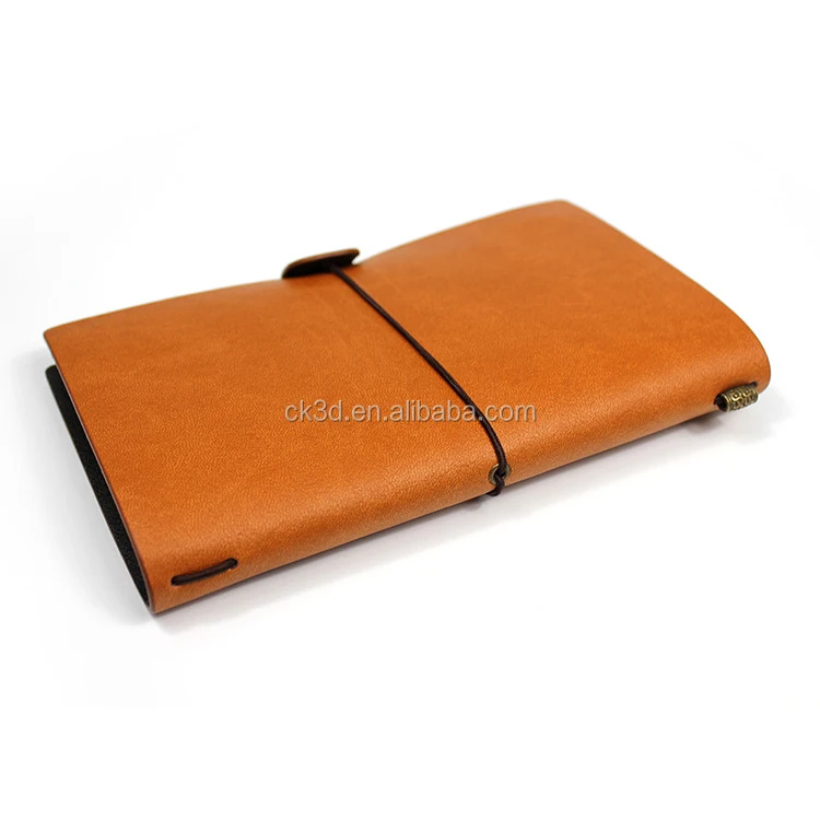 Custom blank paper notebook travel diary tie closure vintage handmade leather journal