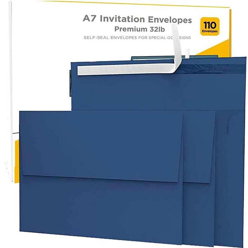 
Self Sealing Paper Envelopes Wholesale Mailing Envelopes 5x7 With Box Navy 150gsm Blank A7 Envelopes Invitations and Wedding 